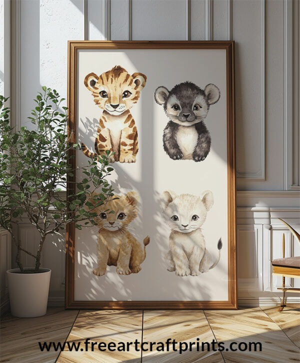 Cuddly Cubs: Safari Animal Poster