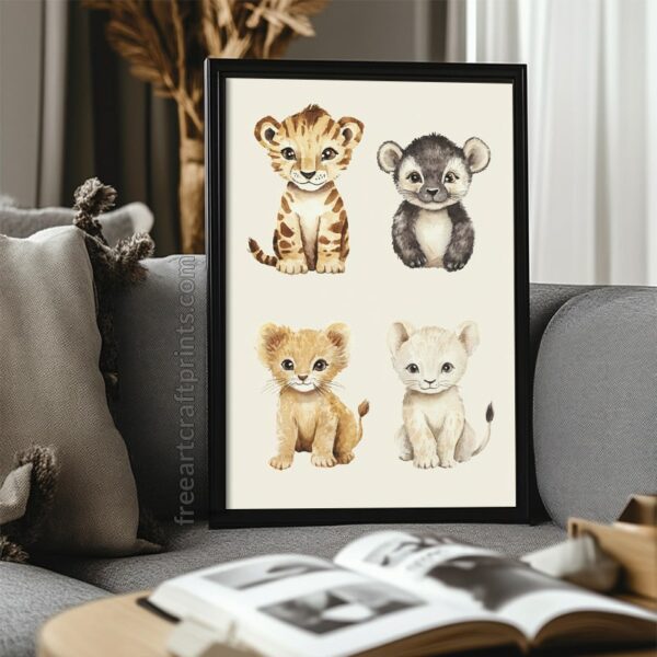 Cuddly Cubs: Safari Animal Poster