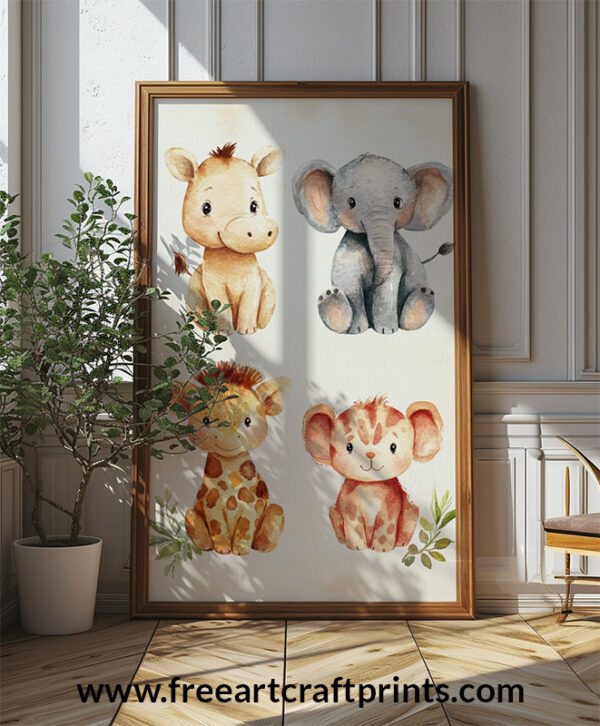 Tiny Treasures: Safari Animal Friends Poster