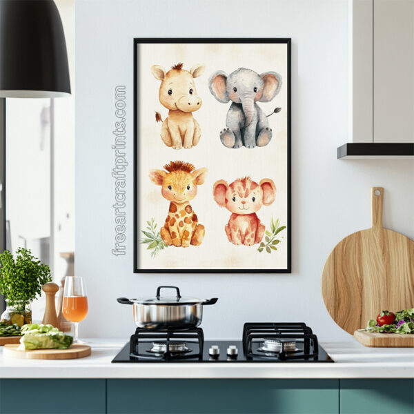 Tiny Treasures: Safari Animal Friends Poster