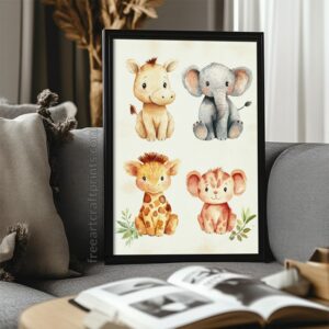 Tiny Treasures: Safari Animal Friends Poster