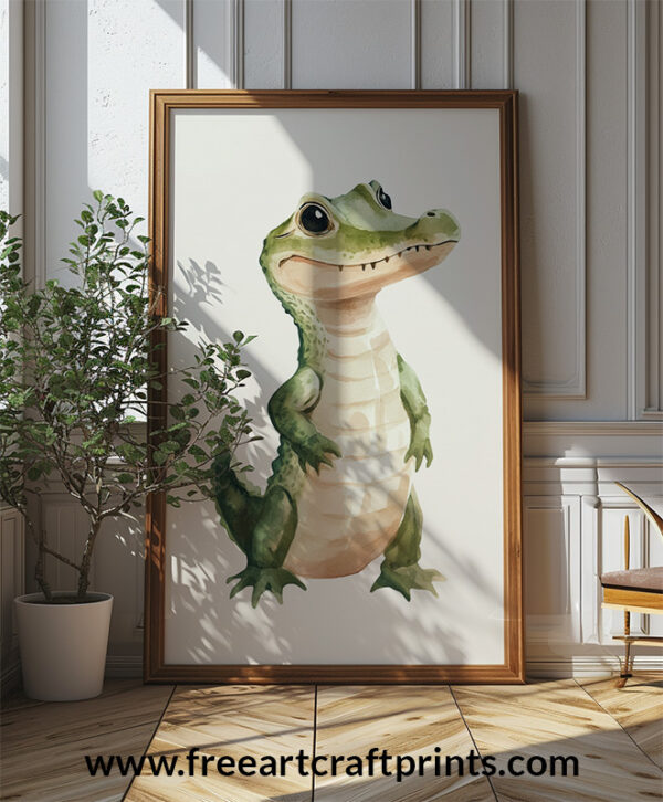 Adorable Baby Croc: Watercolour Poster