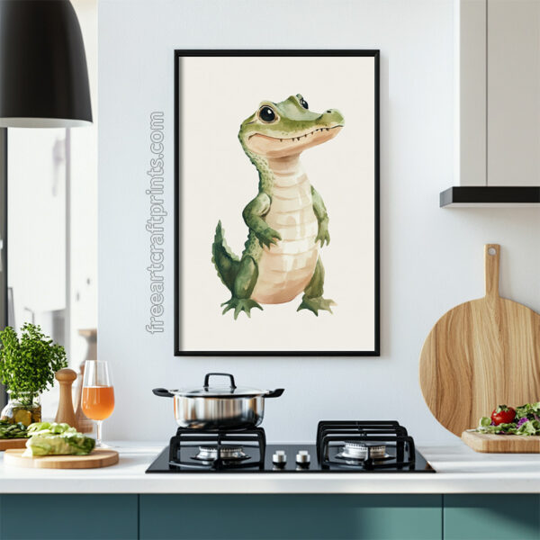 Adorable Baby Croc: Watercolour Poster