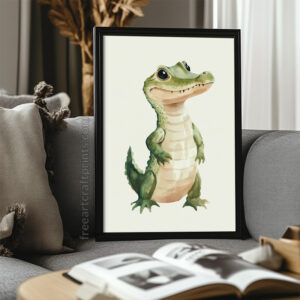 Adorable Baby Croc: Watercolour Poster