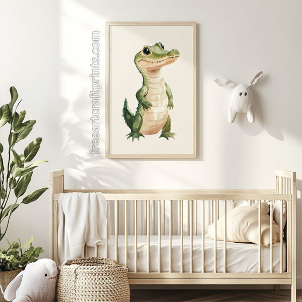 Adorable Baby Croc: Watercolour Poster