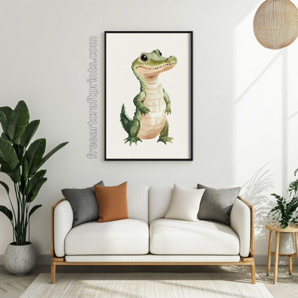 Adorable Baby Croc: Watercolour Poster