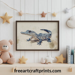 Baby Crocodile Kids Wall Art