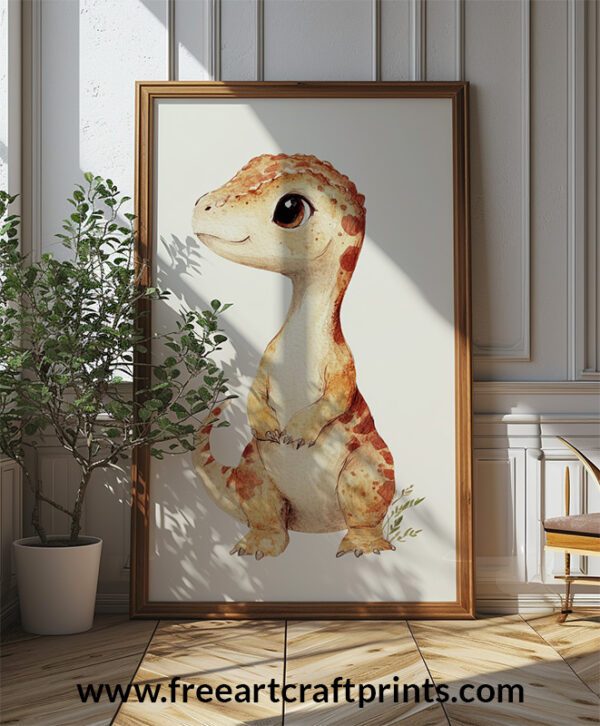 Little Dino Friend: Nursery Art Print