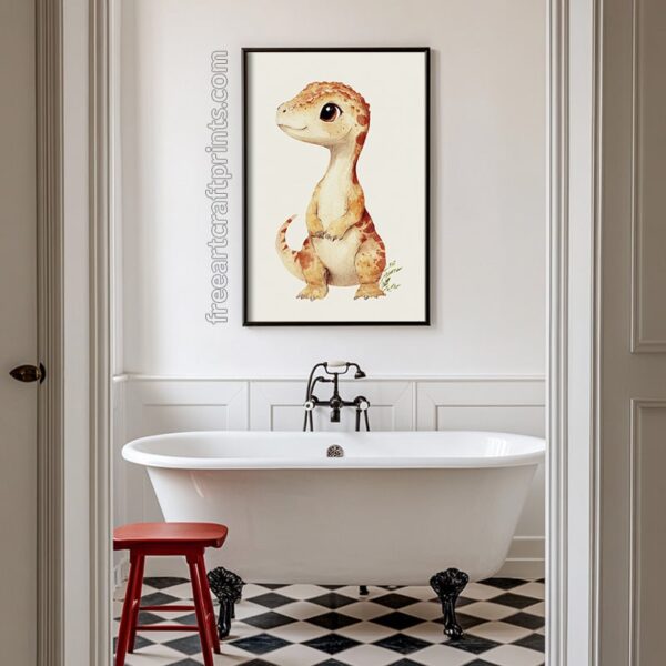 Little Dino Friend: Nursery Art Print