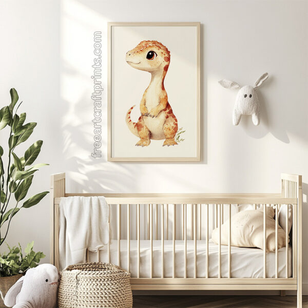 Little Dino Friend: Nursery Art Print