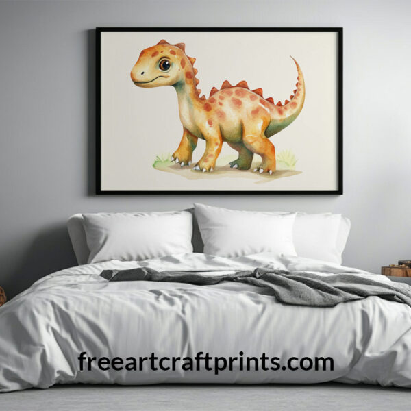 Dino Days: Watercolor Nursery Poster