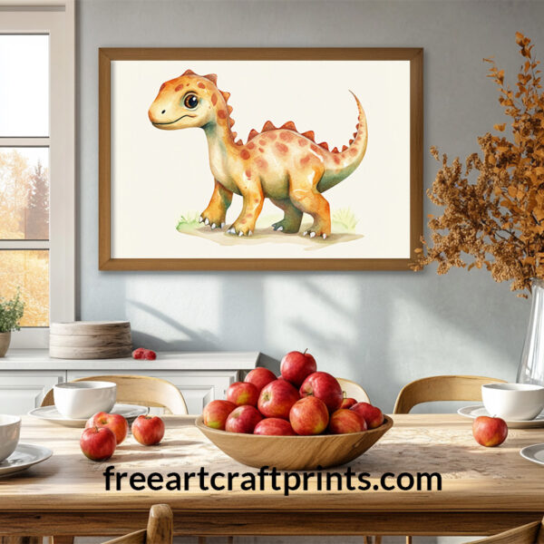 Dino Days: Watercolor Nursery Poster