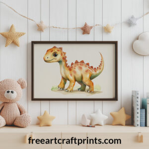 Dino Days: Watercolor Nursery Poster