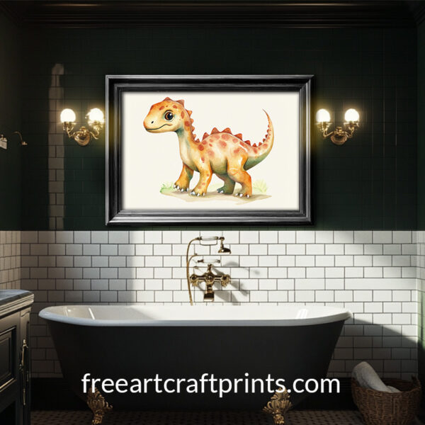 Dino Days: Watercolor Nursery Poster