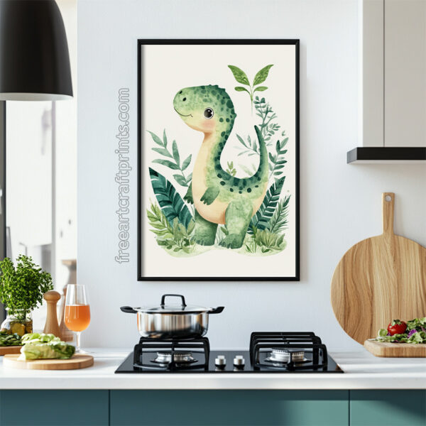 Jurassic Joy: Baby Dinosaur Wall Art