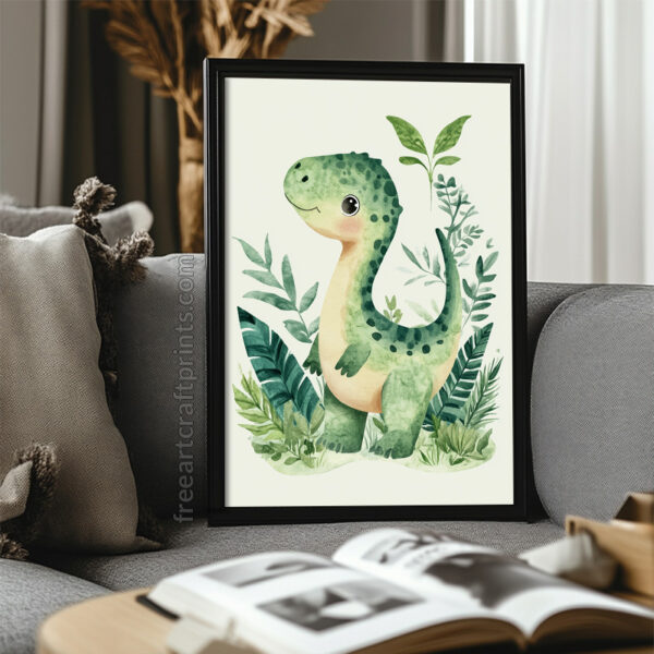 Jurassic Joy: Baby Dinosaur Wall Art