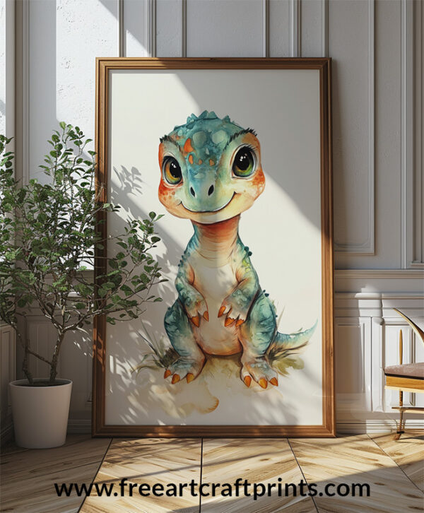 Sweet Hatchling: Baby Dino Wall Art