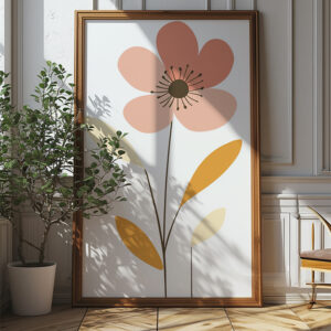 Blushing Blooms: Boho Flower Poster