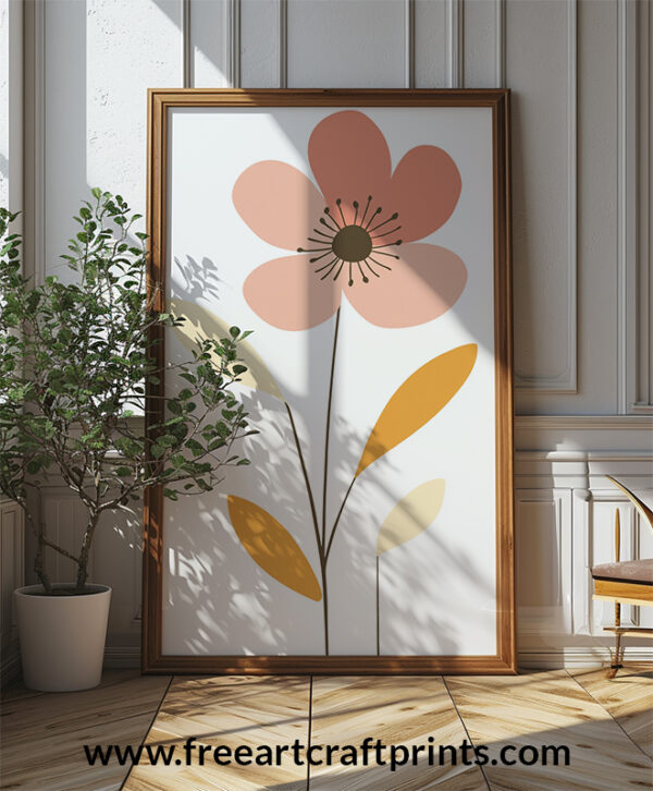 Blushing Blooms: Boho Flower Poster