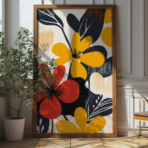 Golden Petals Boho Wall Art