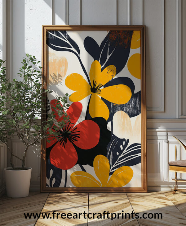 Golden Petals Boho Wall Art