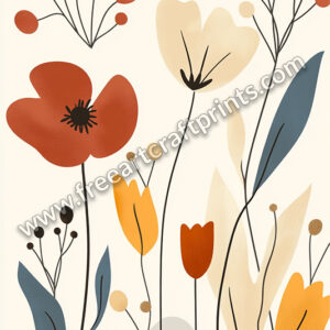 Golden Fields Minimalist Floral Art