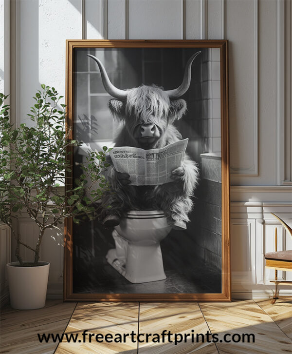 Bathroom Reading: Highland Cow Poster