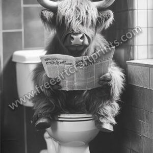 Bathroom Reading: Highland Cow Poster