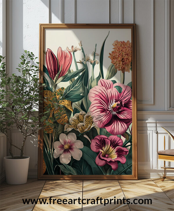 Botanical Beauty: Vintage Floral Poster