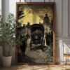 Victorian Gothic Funeral Procession Art Print - Haunting Halloween Decor (300 Dpi, 24x36 Inches)