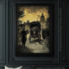 Victorian Gothic Funeral Procession Art Print - Haunting Halloween Decor (300 Dpi, 24x36 Inches)