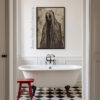 Ghostly Apparition Art Print - Gothic Halloween Decor (300 Dpi, 24x36 Inches)