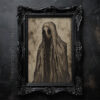 Ghostly Apparition Art Print - Gothic Halloween Decor (300 Dpi, 24x36 Inches)