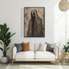 Ghostly Apparition Art Print - Gothic Halloween Decor (300 Dpi, 24x36 Inches)