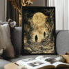 Moonlit Shadows - Gothic Ghouls Halloween Art Print (300 Dpi, 24x36 Inches)