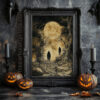 Moonlit Shadows - Gothic Ghouls Halloween Art Print (300 Dpi, 24x36 Inches)