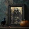 Grim Reaper's Gaze - Dark Art Halloween Poster (300 Dpi, 24x36 Inches)