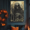 Grim Reaper's Gaze - Dark Art Halloween Poster (300 Dpi, 24x36 Inches)