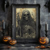 Grim Reaper's Gaze - Dark Art Halloween Poster (300 Dpi, 24x36 Inches)