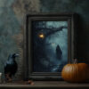 Haunted Path - Spooky Graveyard Halloween Art Print (300 Dpi, 24x36 Inches)