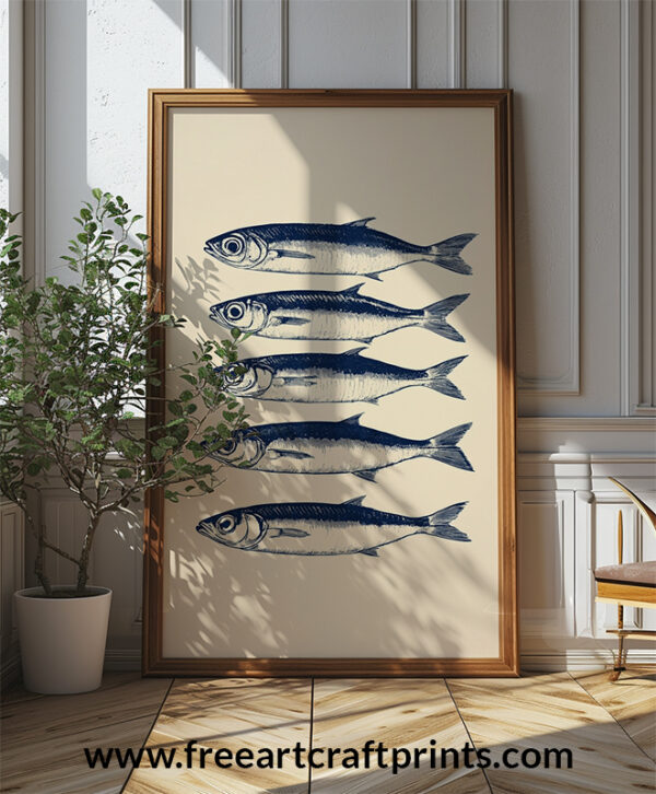 Stacked Sardines Funny Kitchen Decor - Blue