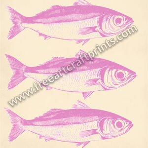 Ocean's Trio: Vintage Sardines Poster - Pink