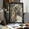 Memento Mori Skeleton Art Print - Gothic Halloween Decor (300 Dpi, 24x36 Inches)