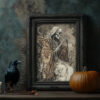 Memento Mori Skeleton Art Print - Gothic Halloween Decor (300 Dpi, 24x36 Inches)