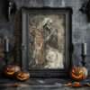 Memento Mori Skeleton Art Print - Gothic Halloween Decor (300 Dpi, 24x36 Inches)