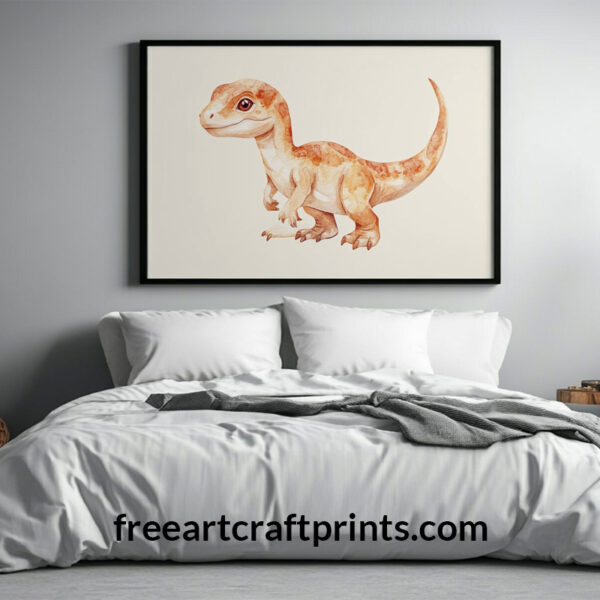 Baby Velociraptor Printable Kids Wall Art