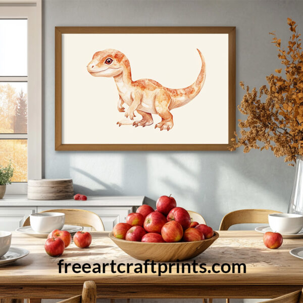 Baby Velociraptor Printable Kids Wall Art