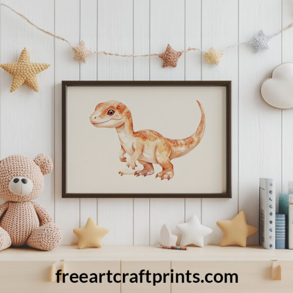 Baby Velociraptor Printable Kids Wall Art