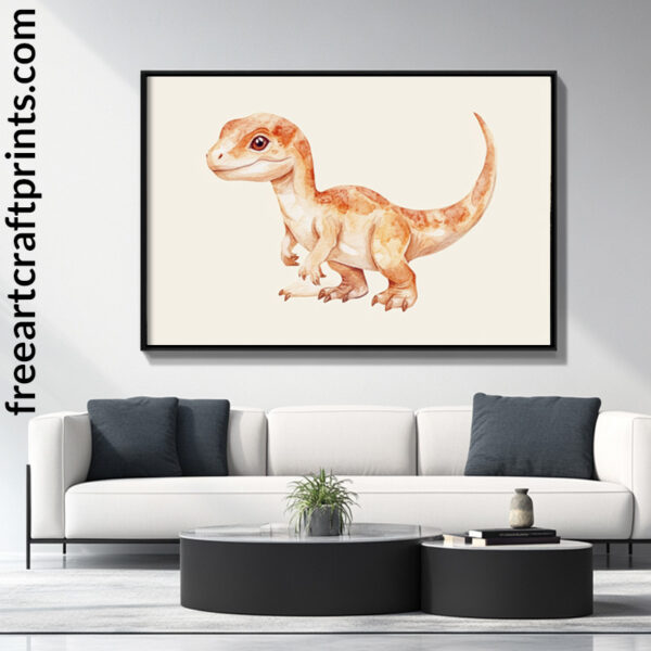 Baby Velociraptor Printable Kids Wall Art