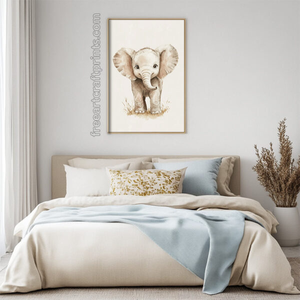 Baby Elephant Nursery Poster